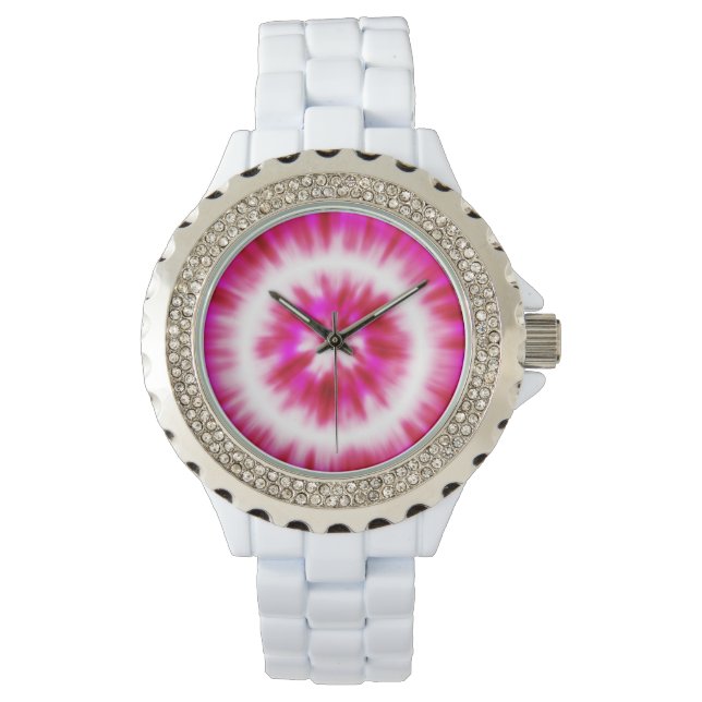 Montre Womens Hot rose Rhinestone Wristwatch (devant)