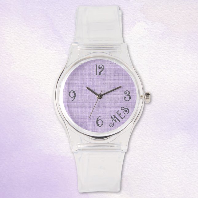 Montre Women's Monogram Lavender Clear Silicone Watch (Créateur téléchargé)