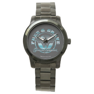 Montre Wonder Woman Free & Brave Grunge Graphic