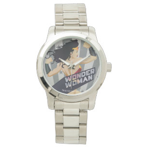 Montre Wonder Woman Retro City Sunburst and Stars