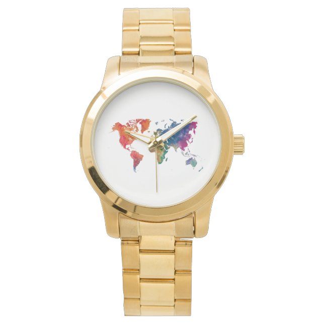Montre World map in watercolor (devant)