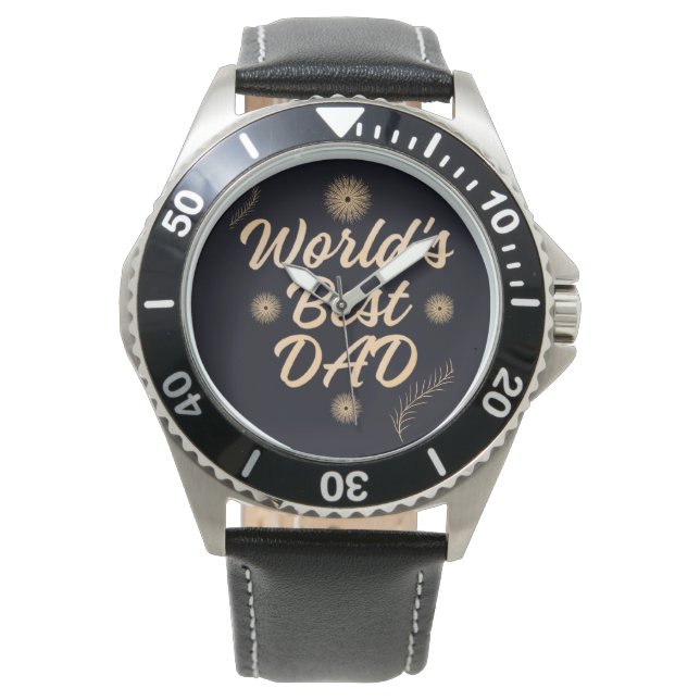 Montre World's Best Dad  Simple Typography Fathers (devant)
