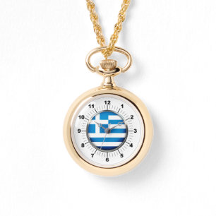 Montre Wraparound Gold Watch, Drapeau de la Grèce féminin
