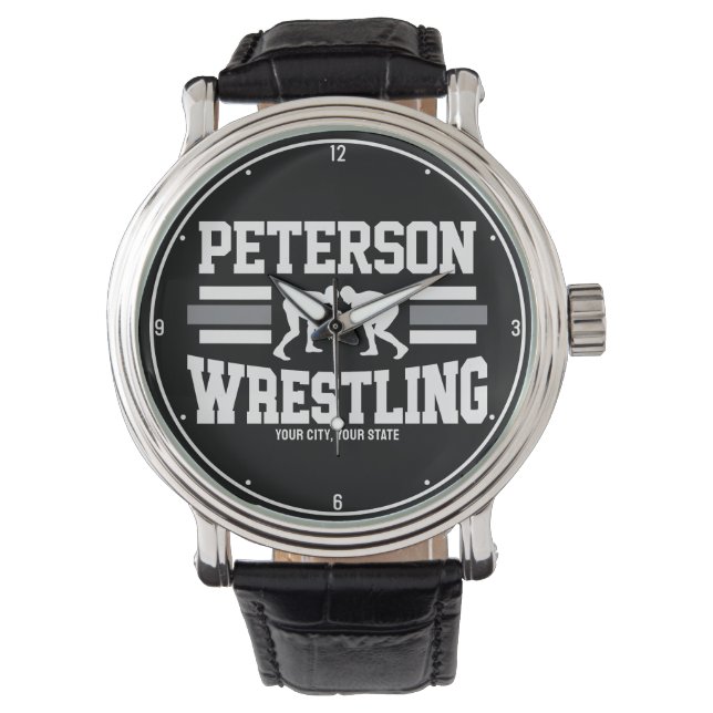 Montre Wrestler AJOUTER LE NOM École Athlète Équipe de lu (devant)