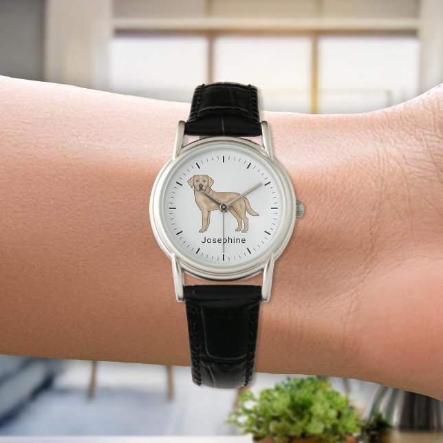 Montre Yellow Labrador Retriever Cute Lab Dog Art Nom (Créateur téléchargé)