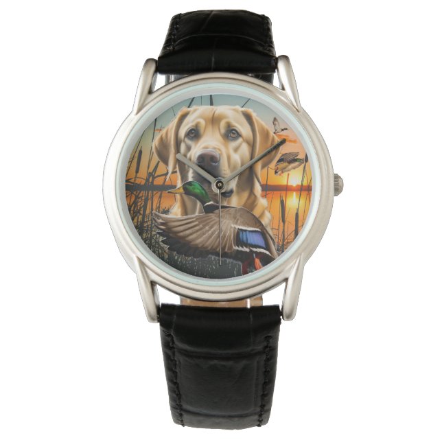 Montre Yellow Labrador Watch, Chasse au canard (devant)