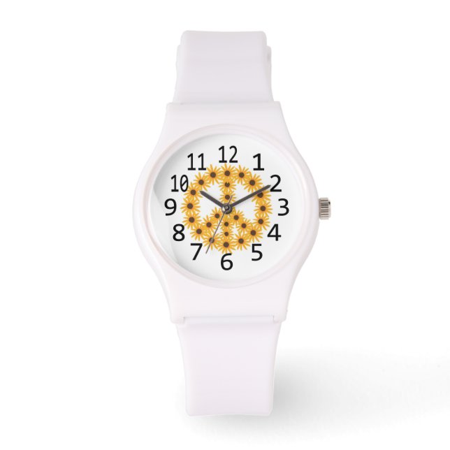 Montre Yellow Sunflowers Peace Signal (Recto)