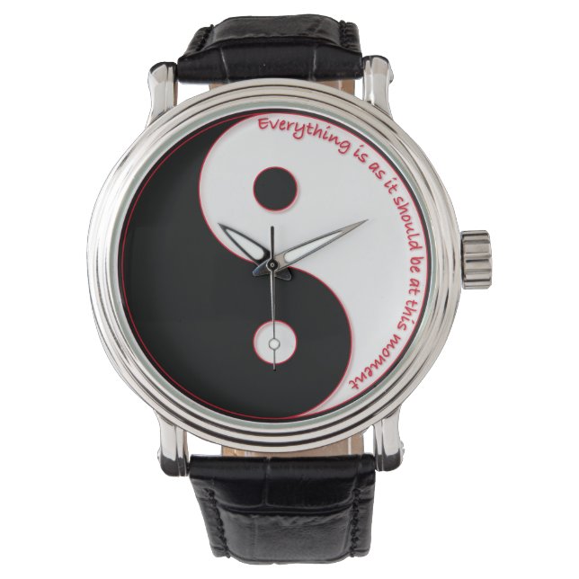 Montre Yin et Yang "Tout est comme il devrait être..." (devant)