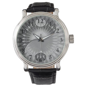 Montre Yin noir et blanc floral Yang
