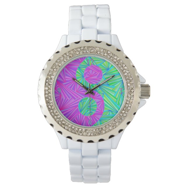 Montre Yin Violet Et Vert Et Yang Zen Fashion Watch (devant)