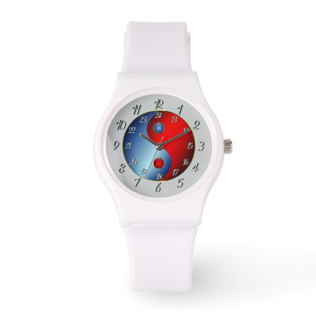 Montre Yin Yang blanc méticuleux (Recto)