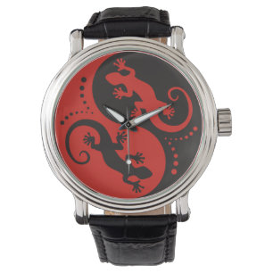 Montre YIN & YANG Geckos black red + your background idea
