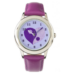 Montre Yin Yang Heart (Violet/Lilac)