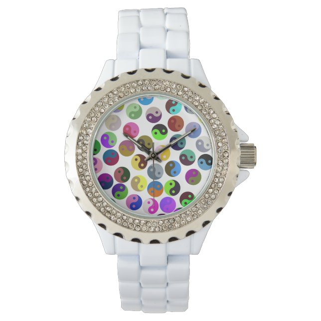 Montre Ying Yang Motif Watch coloré (devant)