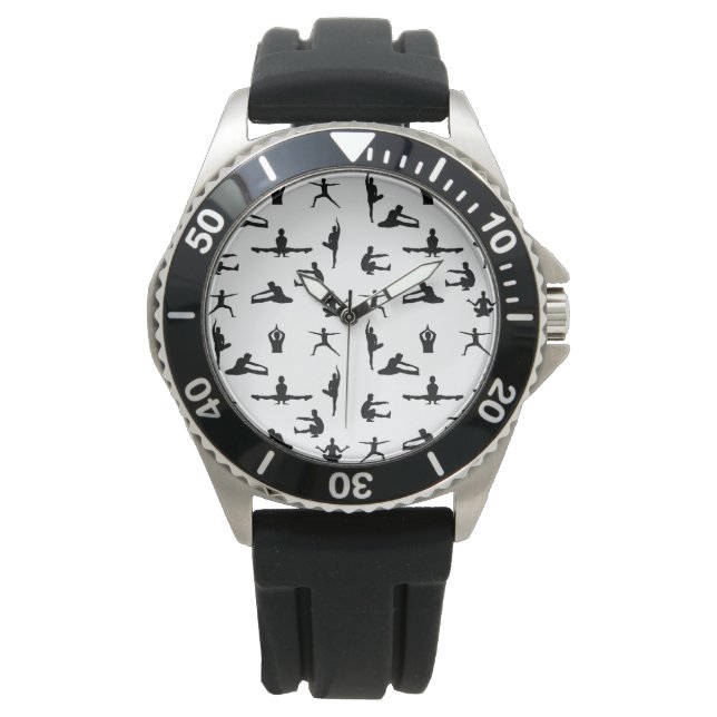 MONTRE YOGA HOMME POSES (BLANC) REGARDE (devant)