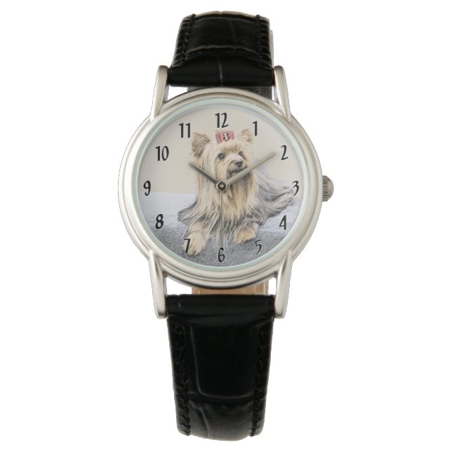 Montre Yorkshire Terrier Peinture - Cute Original Chien A (devant)