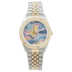 Montre "Zahara" Flux de bleus, roses et sable