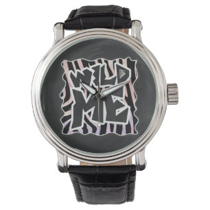 Montre Zebra Black and Pink Wild me