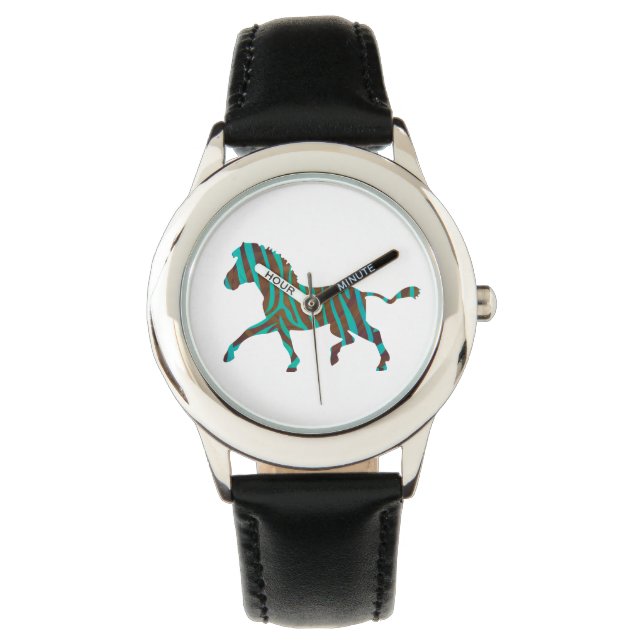 Montre Zebra Black et Green Print (devant)