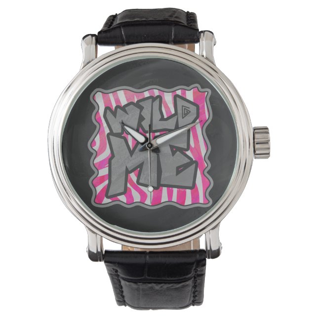 Montre Zebra Hot Rose et White Wild Me (devant)