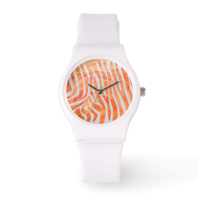 Montre Zebra Orange and White Print (Recto)