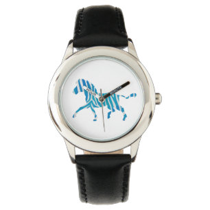 Montre Zebra Silhouette Bleu et Blanc