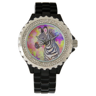 Montre Zèbre en aquarelle