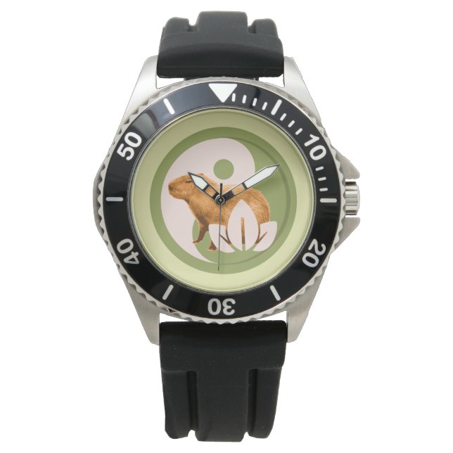 Montre Zen Capybara Yin Yang (devant)