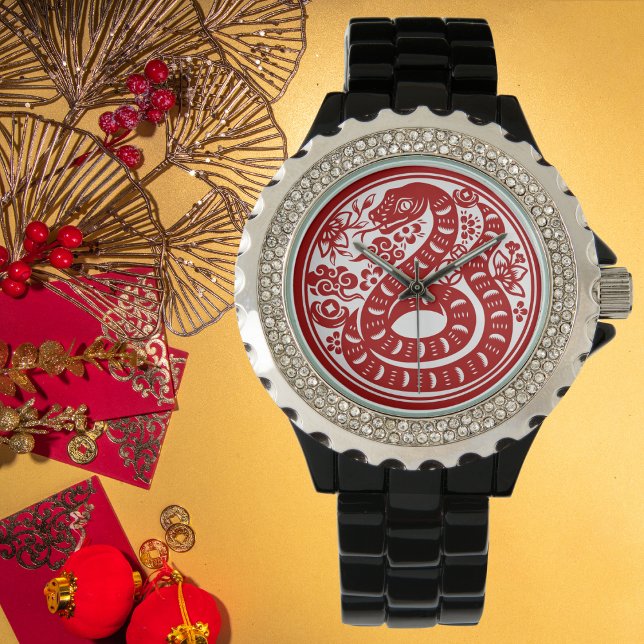 Montre Zodiac chinois élégant pour le Nouvel An serpent (Créateur téléchargé)