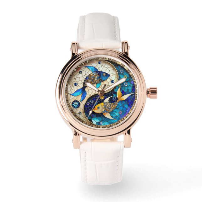 Montre Zodiac - Poissons de poisson Yin et Yang (Recto)