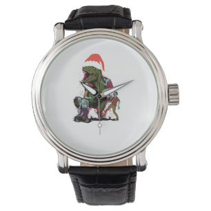 Montre Zombie T-Rex Dinosaure de Noël moche