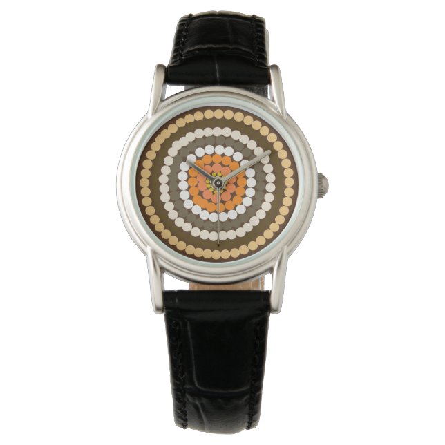 Montre Zones Brown Et Oranges, (devant)
