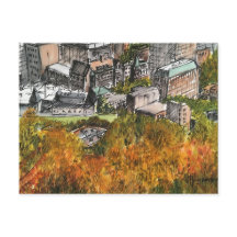 Montréal du bâti royal, pour aquarelle, carte