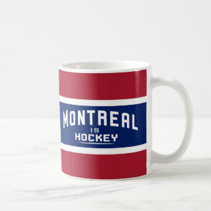 Montréal est hockey, rouge, blanc, et tasse bleue