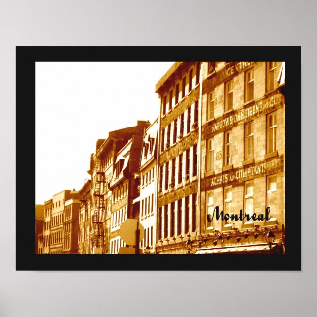 Montreal poster original photo sepia tones (Devant)