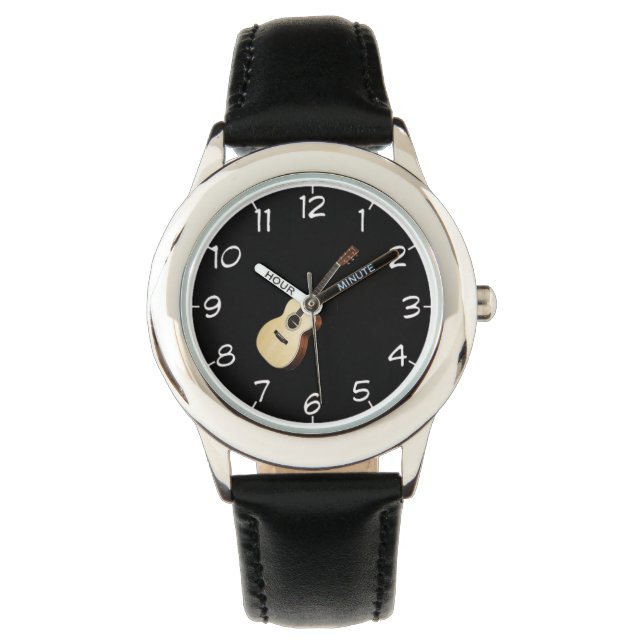 Montres à poignet design "guitare en bois" (devant)