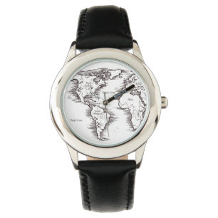 Montres à poignet pour enfants - Carte du monde Vi