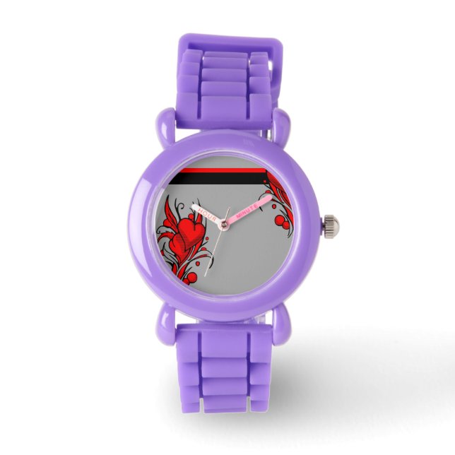 Montres cardiaques florales rouges (Recto)