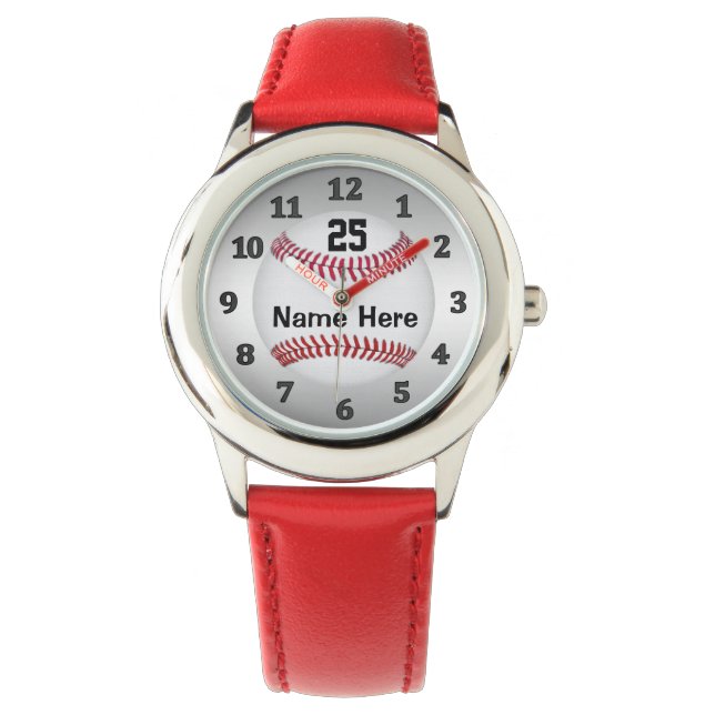 Montres de baseball personnalisées pour enfants (devant)