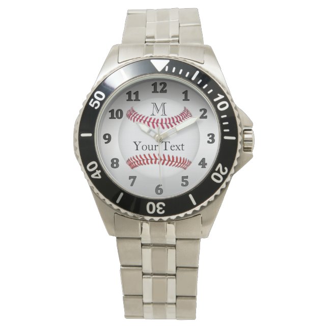 Montres de baseball PERSONNALISÉES pour hommes et  (devant)