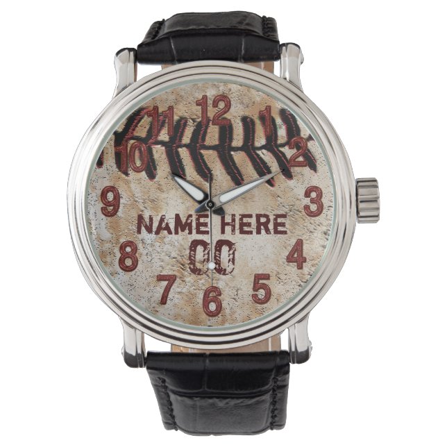 Montres de baseball personnalisées rustiques pour  (devant)