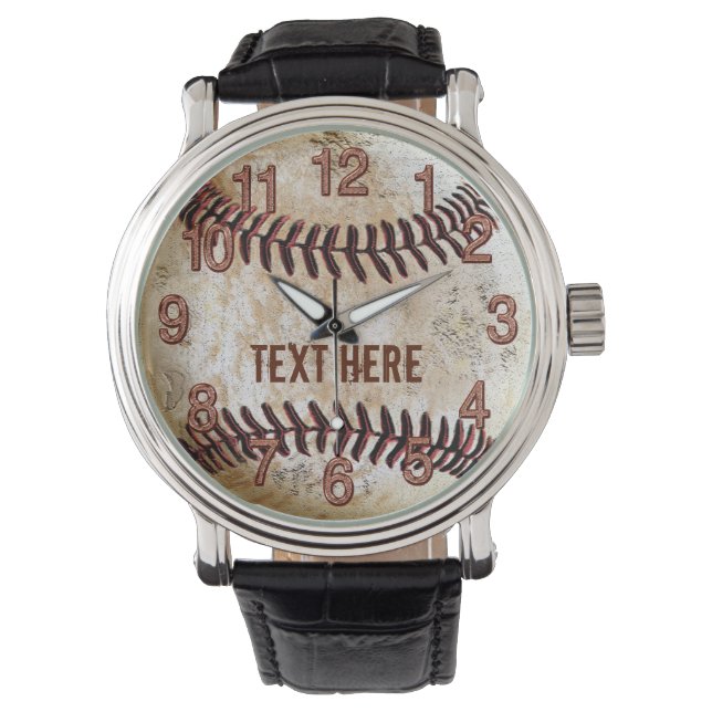 Montres de baseball Vintage personnalisées VOTRE T (devant)