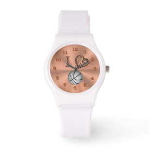 Montres de basket-ball blanches avec accents de pê