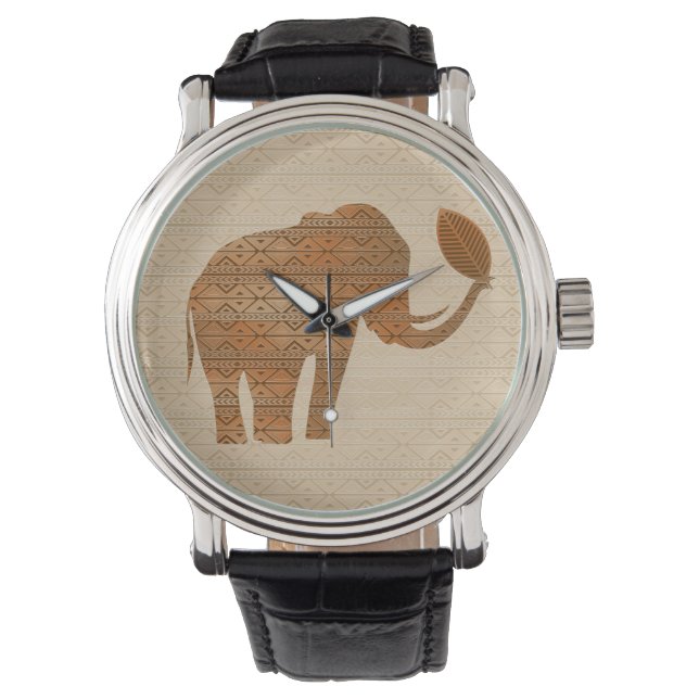 Montres de design d'art tribal Elephant (devant)