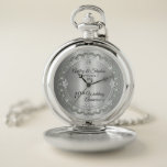 Montres De Poche Élégant Diamants de Coeur 10e anniversaire Mariage<br><div class="desc">Une élégance opulente encadre ce 10ème anniversaire mariage dans un design diamant à échalotes unique avec un diamant central à goutte d'eau avec des éclaboussures imbriquées sur un dégradé de couleur étain. Design original par Holiday Hearts Designs (droits réservés). Veuillez noter que tous les embellissements sont imprimés et ne sont...</div>