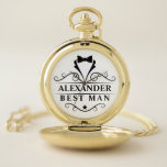 Montres De Poche Mariage Black Cravate Best Man<br><div class="desc">Mariage Best Man Black Cravate Pocket Watch</div>