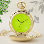 Montres De Poche Neon Lime Jaune Couleur Solide | Classique | Éléga<br><div class="desc">Neon Lime Jaune Couleur Solide | Classique | Élégant | tendance | Style | Cadeau</div>