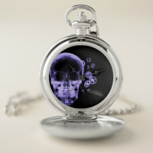 Pièces d'horloge et de crâne à rayons X - violet
