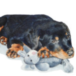 Montres De Poche portrait de chien original de rottweiler chiot chi<br><div class="desc">Ce mignon rottweiler de chiot se mange à son peluche souris/peluche, il semble qu'il incite quelqu'un à se cogner avec lui, ces gros yeux pourris de chiot à plaider montrent certainement à tout le monde ce que sont les gros rottweilers de canettes. Cette adorable peinture de rottweiler de chiot a...</div>