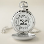 Montres De Poche Timbre d'entreprise du logo d'entreprise personnal<br><div class="desc">Logo d'entreprise personnalisé Timbre d'entreprise - Site Web personnalisé - Texte promotionnel Cadeau personnalisé professionnel - Ajouter votre logo - Image / Nom - Entreprise / Site Web - Information - Redimensionner et déplacer ou supprimer et ajouter des éléments / du texte avec outil de personnalisation. Choisissez / ajoutez votre...</div>